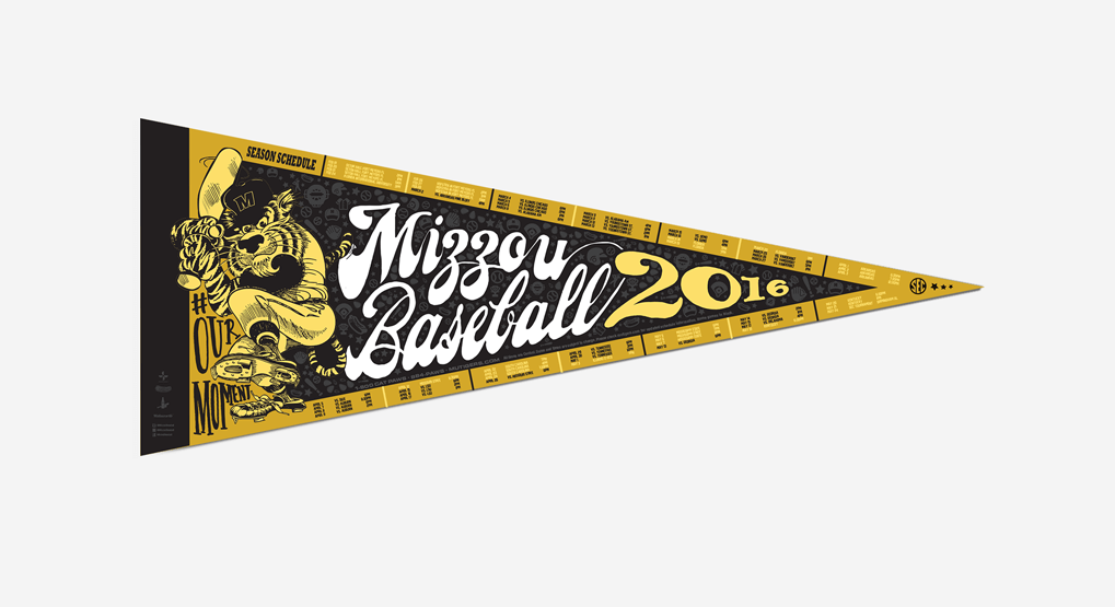 Mizzou Athletics Baseball Flag 2016 schedule poster