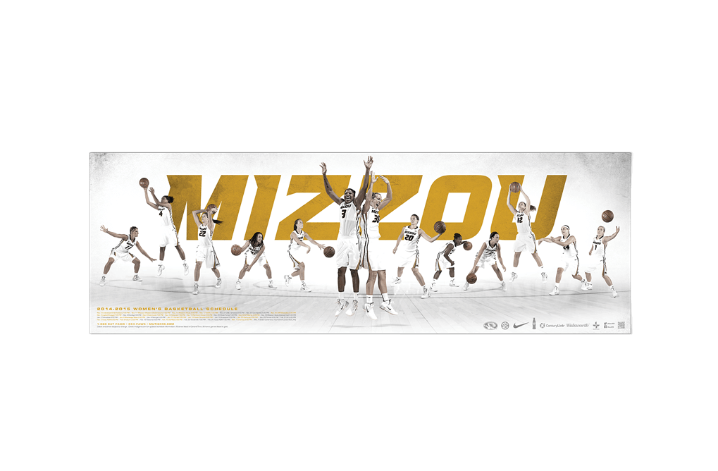 Mizzou Athletics Basketball 2014-2015 schedule poster