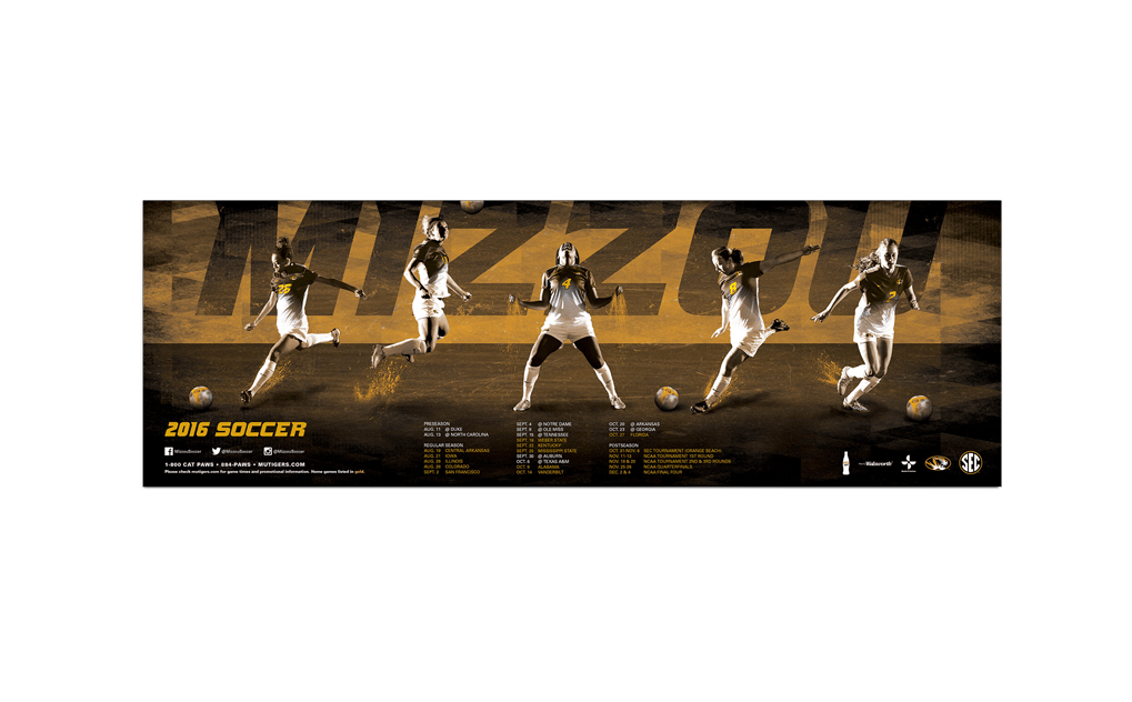 Mizzou Athletics Olympic sports poster for soccer 2016