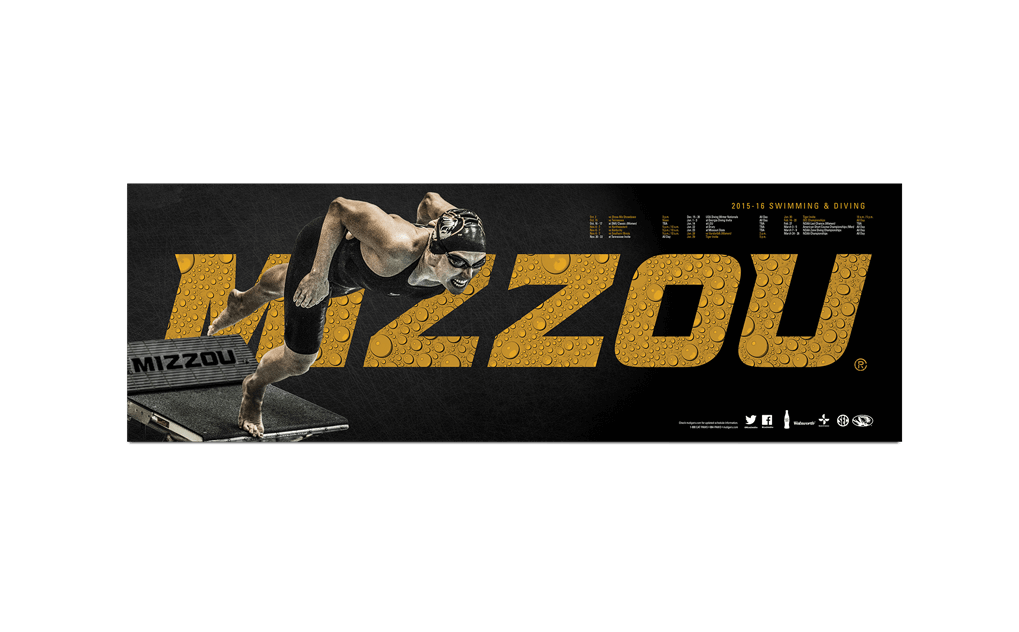 Mizzou Athletics Olympic sports poster for swimming 2016