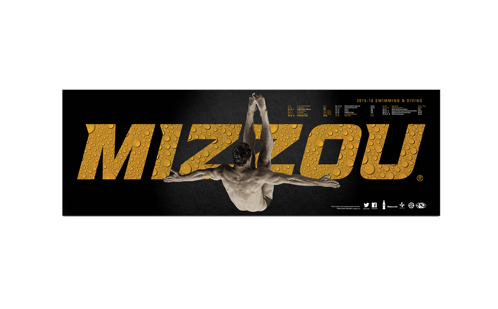 Mizzou Athletics Olympic sports poster for swimming 2016