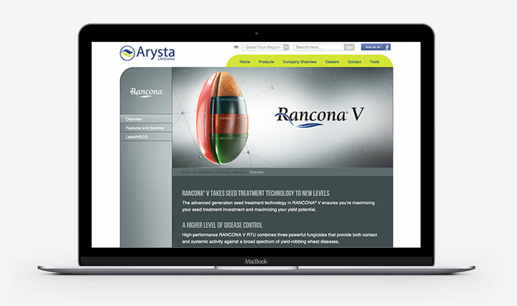 Arysta Lifescience Rancona home page of their website